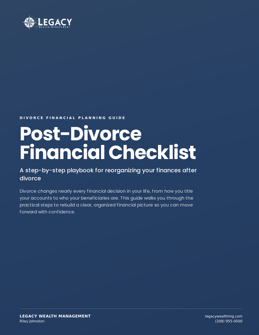 Post-Divorce Financial Checklist Playbook guide cover
